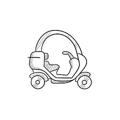 Image showing Rickshaw sketch icon.