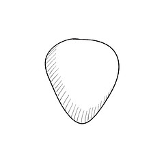 Image showing Guitar pick sketch icon.