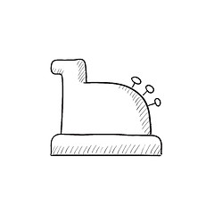 Image showing Cash register machine sketch icon.