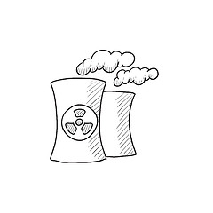 Image showing Nuclear power plant sketch icon.