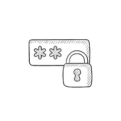 Image showing Password protected sketch icon.