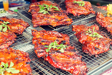 Image showing meat grill at street market