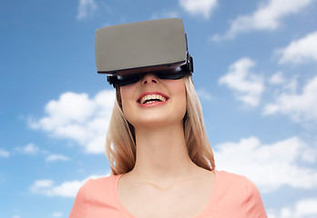 Image showing woman in virtual reality headset or 3d glasses