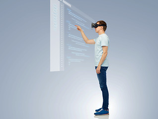 Image showing happy man in virtual reality headset or 3d glasses