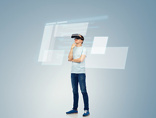 Image showing happy man in virtual reality headset or 3d glasses