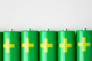 Image showing close up of green alkaline batteries