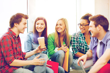 Image showing students communicating and laughing at school