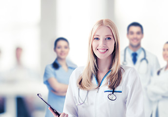 Image showing female doctor with stethoscope