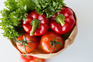 Image showing basket of fresh ripe vegetables at kitchen