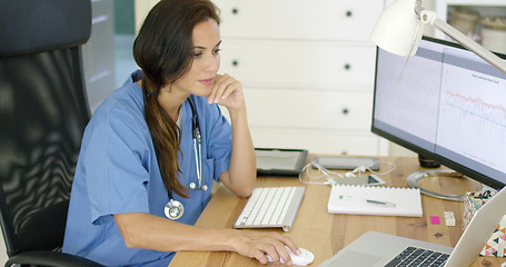 Image showing Doctor working at her desk in the office