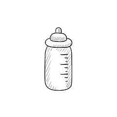 Image showing Feeding bottle sketch icon.