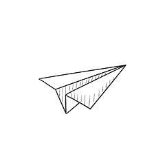 Image showing Paper airplane sketch icon.