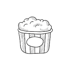 Image showing Popcorn sketch icon.