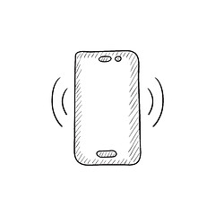 Image showing Vibrating phone sketch icon.