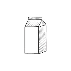 Image showing Packaged dairy product sketch icon.