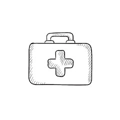 Image showing First aid kit sketch icon.