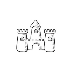 Image showing Sandcastle sketch icon.