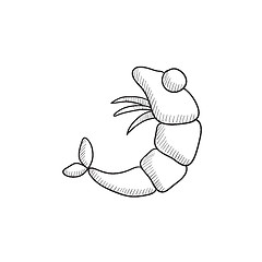 Image showing Shrimp sketch icon.