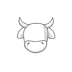 Image showing Cow head sketch icon.