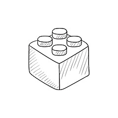 Image showing Building block sketch icon.