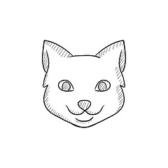 Image showing Cat head sketch icon.