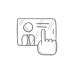 Image showing Hand touching screen sketch icon.