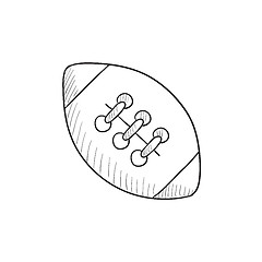 Image showing Rugby football ball sketch icon.