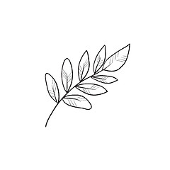 Image showing Palm branch sketch icon.