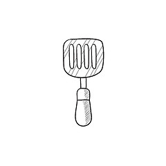 Image showing Kitchen spatula sketch icon.