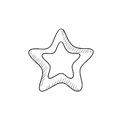 Image showing Rating star sketch icon.