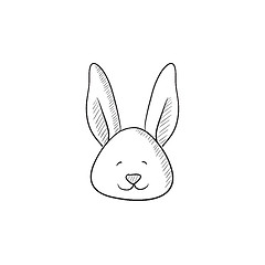 Image showing Easter bunny sketch icon.