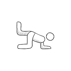 Image showing Man exercising buttocks sketch icon.
