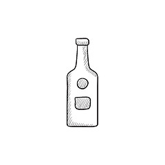 Image showing Glass bottle sketch icon.