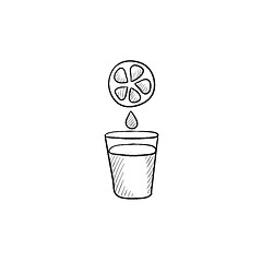 Image showing Glass of juice sketch icon.