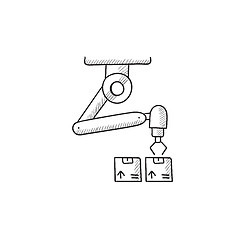 Image showing Robotic packaging sketch icon.