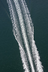 Image showing Trail on sea surface