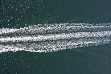 Image showing Trail on sea surface