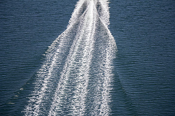 Image showing Trail on sea surface