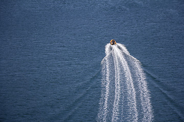 Image showing Trail on sea surface