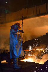 Image showing Steel worker in plant