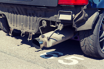 Image showing close up of truck exhaust pipe