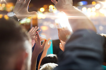 Image showing close up of happy people at concert in night club