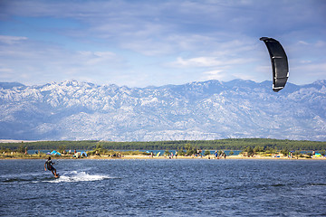 Image showing Kiteboarding Kitesurfing Extreme Sport