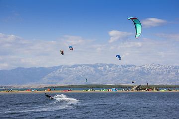 Image showing Kiteboarding Kitesurfing Extreme Sport