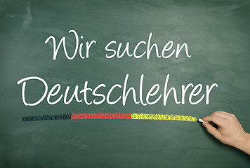 Image showing German teacher text chalkboard