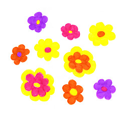 Image showing Abstract color flowers