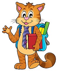 Image showing School cat theme image 1