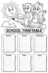 Image showing Black and white school timetable theme 7