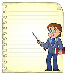 Image showing Notebook page with man teacher