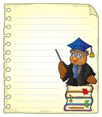 Image showing Notebook page with owl teacher 1